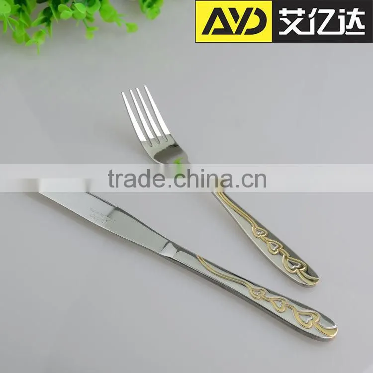Spoon and Fork set! stainless steel gold flatware
