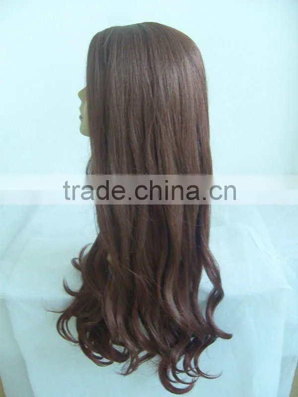 134# Synthetic wine red Hair Wig Women