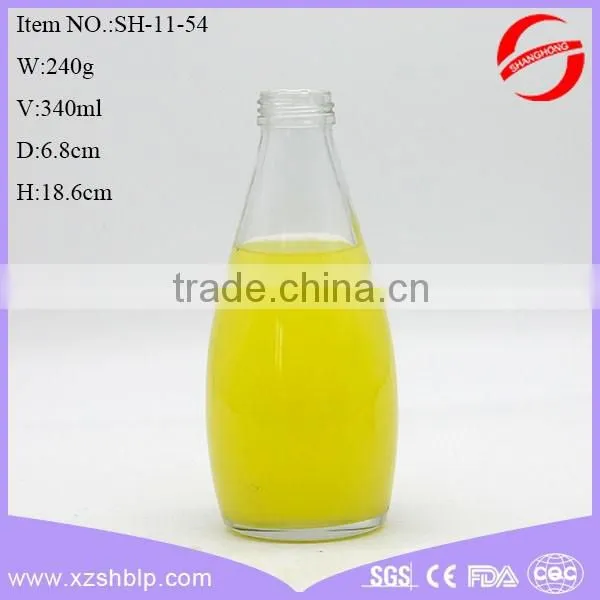 high transparency glass bottle 240ml for beverage or empty glass soda bottles