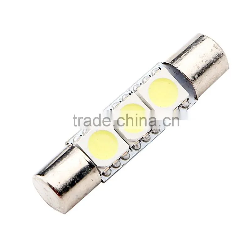 C5W T6 28mm/31mm 5050 3SMD Car LED License Plate Light 3smd Festoon led Light socket Bulbs crew cut