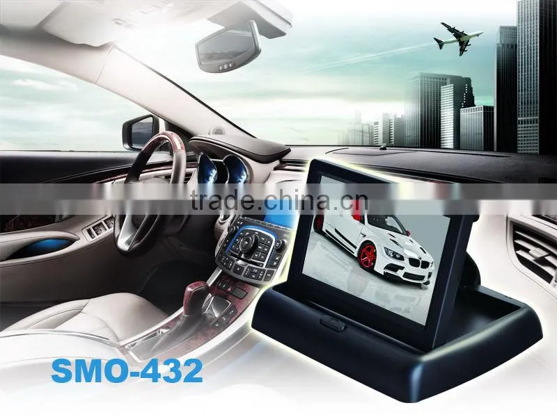 Good Quality 4.3 inch TFT LCD digital foldable in car monitors 480*272