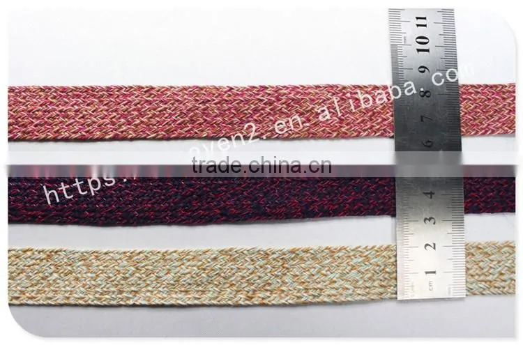 High quality 2.2 cm width muti-colors yarn dyed polyester twill tape wholesale