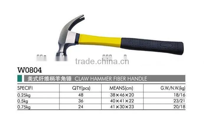 plastic-sprayed surface claw hammer with plastic handle