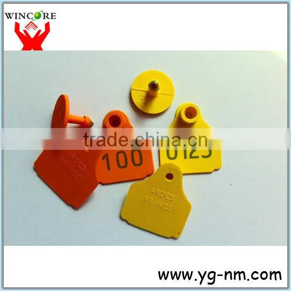Livestock ARDES polyurethane blank laser ear tags for pig with metal nail