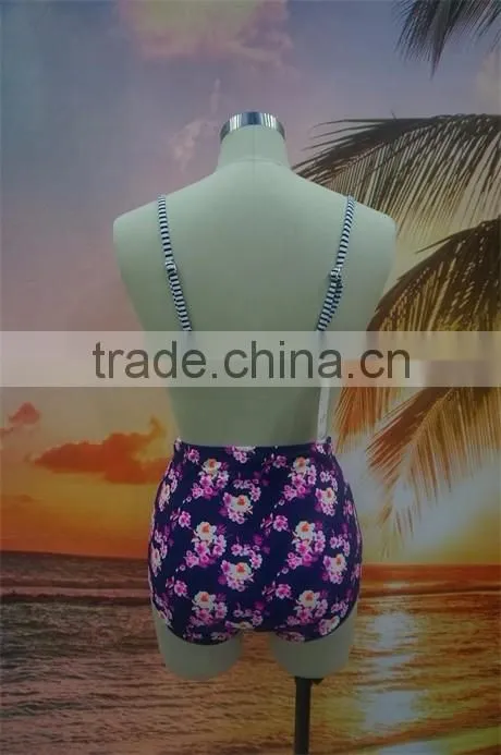 New fashion printed flower women hot sexy high waist bikini