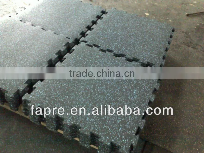 Interlocking Rubber Sport Matting with Colorful EPDM Speckles