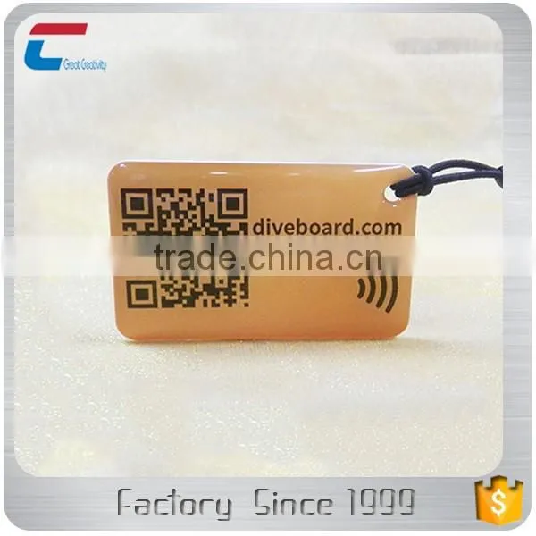 QR code printed 13.56MHZ MIFARE Classic 1K /4K Keyfob RFID Tags Stickers