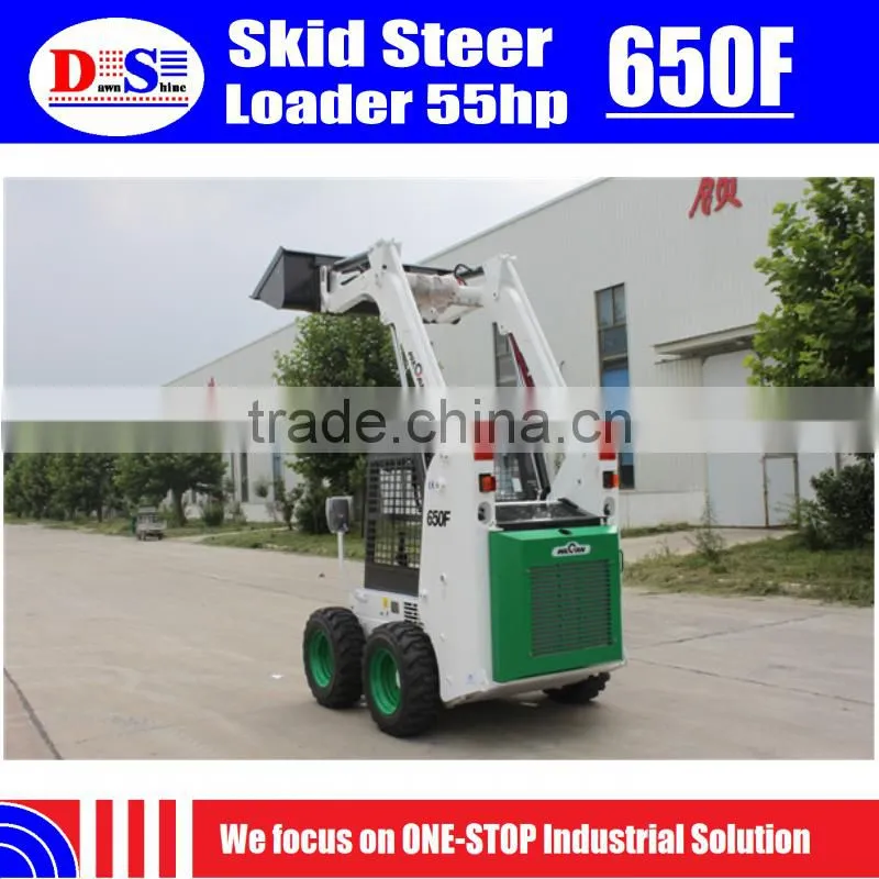 Hot Sale Skid Steer Tires 10-16.5 Small Skid Steer Loader 650KG WECAN 650F