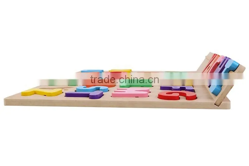 High quality wood toy alphabet learning puzzle for preschool children