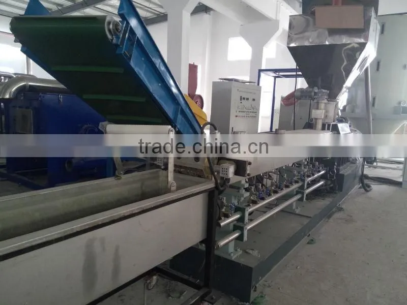 PET flakes granulator parallel twin screw extruder machine