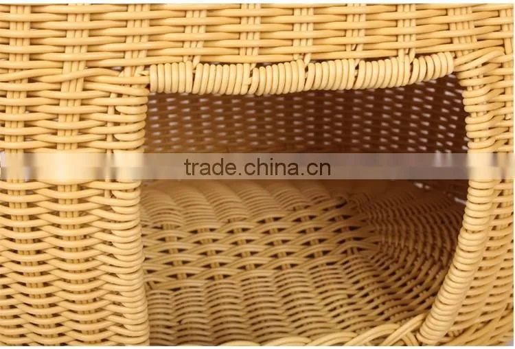 Latest wicker hand made cat pet product two-tier cat beds wholesale