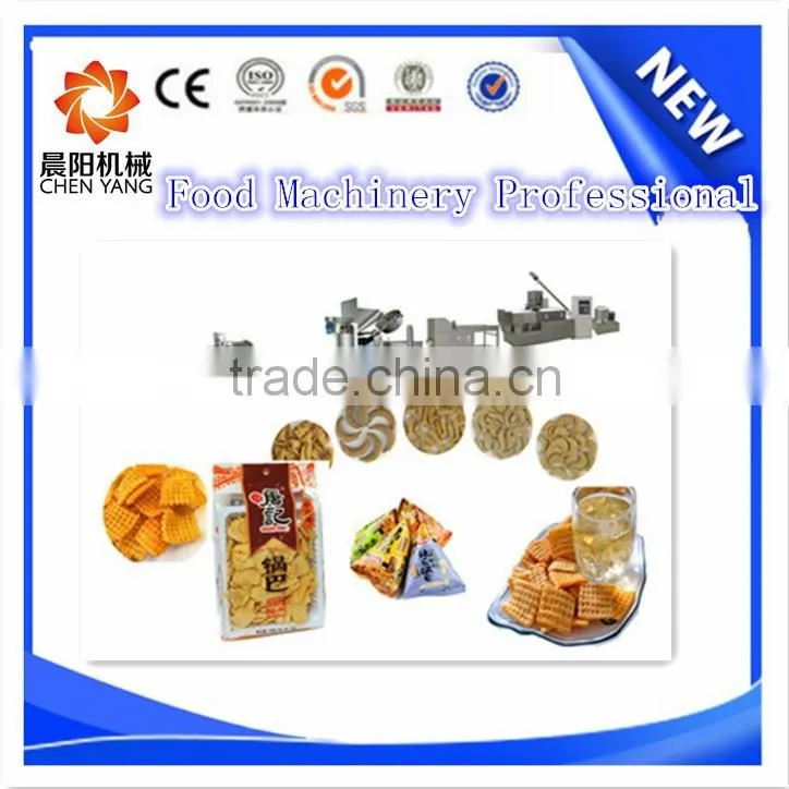 Professional fried extrusion food manufacturing machine with stainless steel line