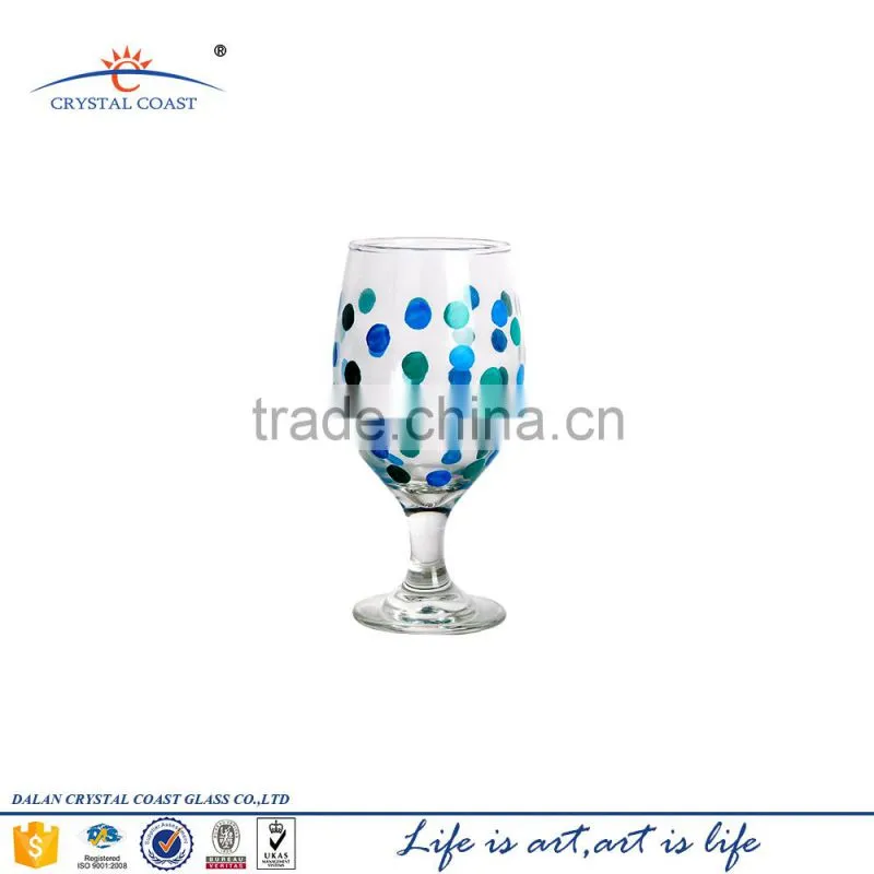 wholesale barwarebohemial crystal colored stem wine glass purple colorful decoration dotted wine glass