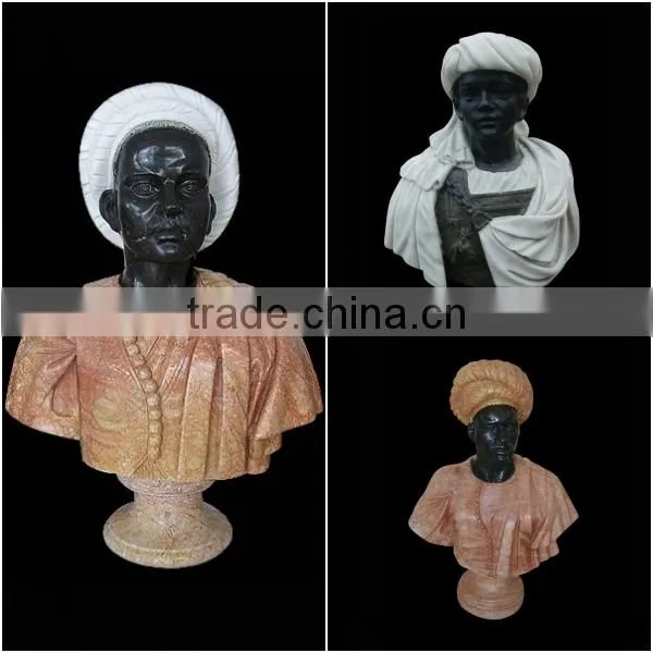 Hand Carved Marble Man Bust Statue for Sale