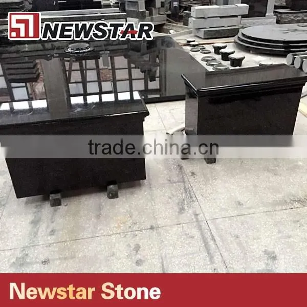 Newstar black galaxy gravestone with pillar