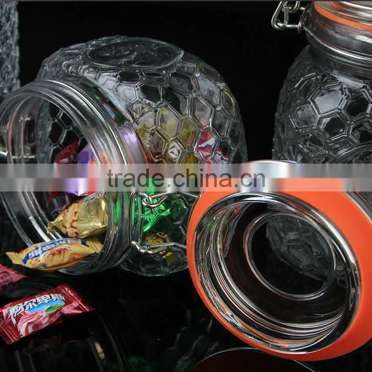Embossed High Quality food glass jar products you can import from china