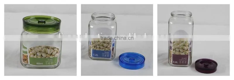 2015 Cheap 1200ML Transparent Glass Storage Jar