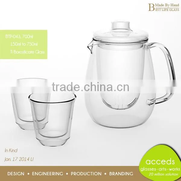 Unique Microwavable Newest Design Modern Pyrex Glass Gift Tea Pot