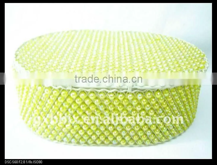 Green pearl wire storage box set with lid
