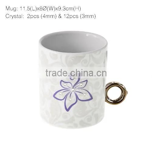 Porcelain flower mug with Crystals from SWAROVSKI