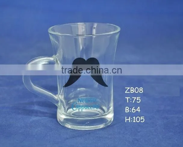 6oz 8oz 10oz 12oz Caffe Latte Espresso Cappuccino color printing glass coffee mug