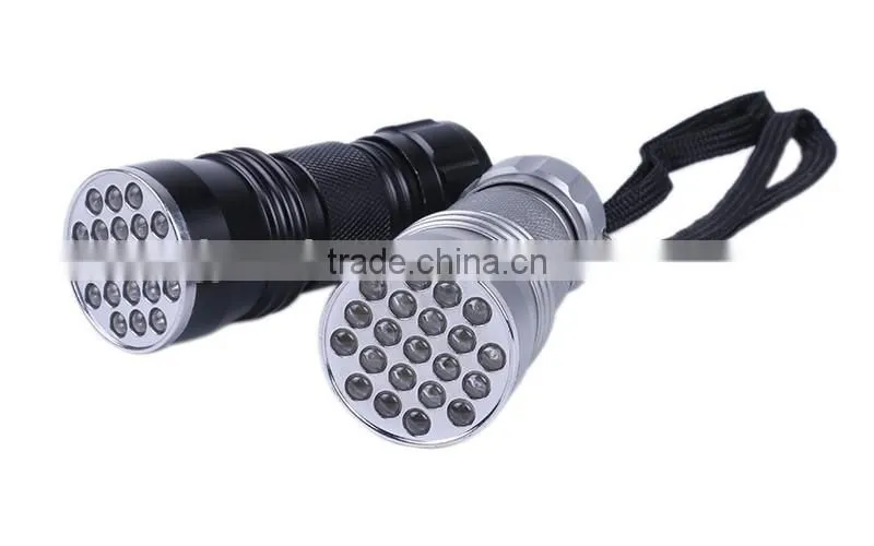21 led UV purple light flashlight