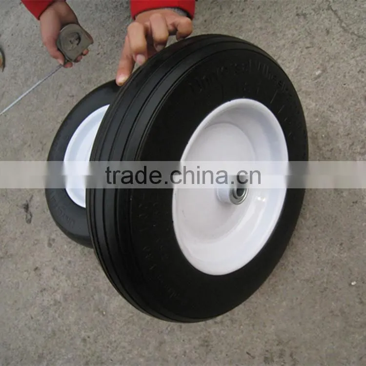 Wheelbarrow 4.0-8 Solid Heavy Duty PU Foam Rubber Wheel