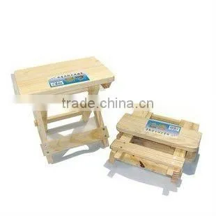 Wood folding stool