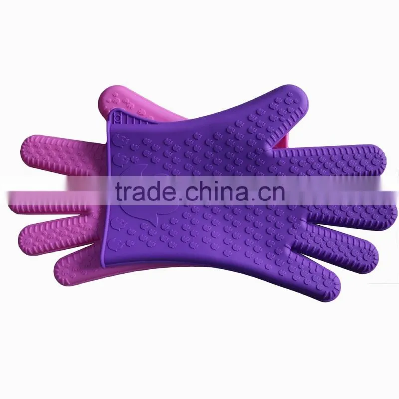 Silicone Cooking Gloves , Heat Resistant Oven Mitt for Kitchen , Grilling, BBQ - Safe Handling of Pots and Pans Gloves