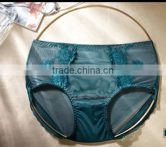 Wholesale woman transparent lace underwear embroidered sexy girl panty