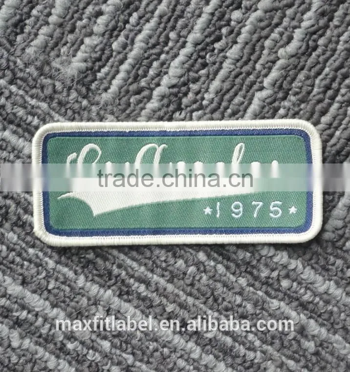 2016 china directly factory supply irregular shape woven badge for garment