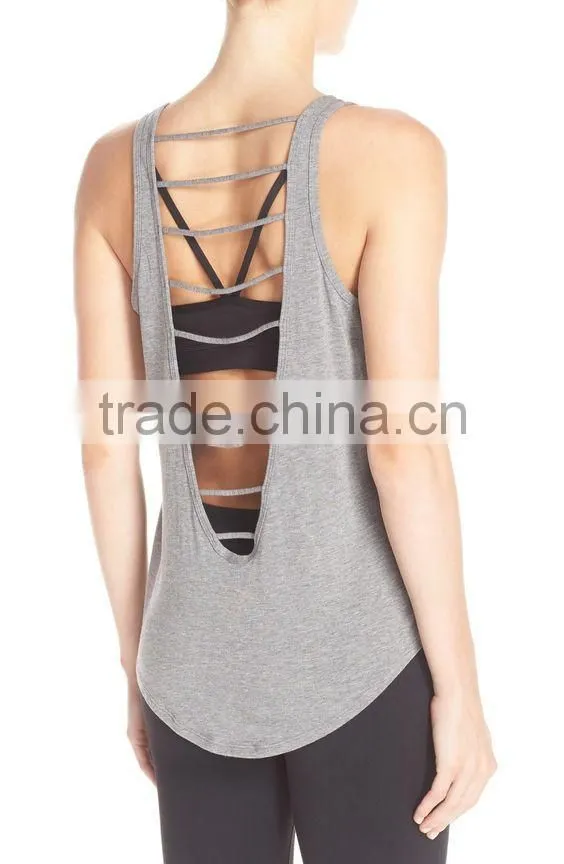 100% polyester Dry Fit Custom Logo printed cheap Sexy yoga tank tops