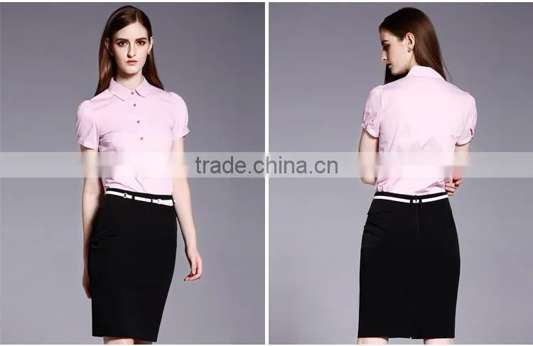 Summer Season Fashion Ladies Short Sleeve Formal Shirt