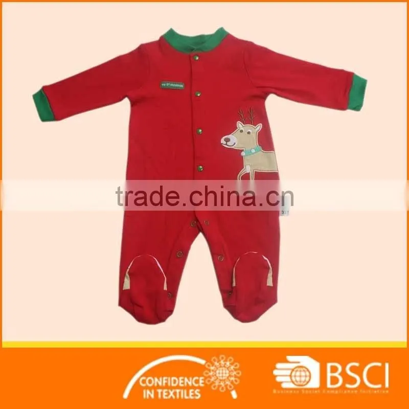 Christmas Cartoon Animal Deer Pattern Soft Cotton baby Clothes Romper