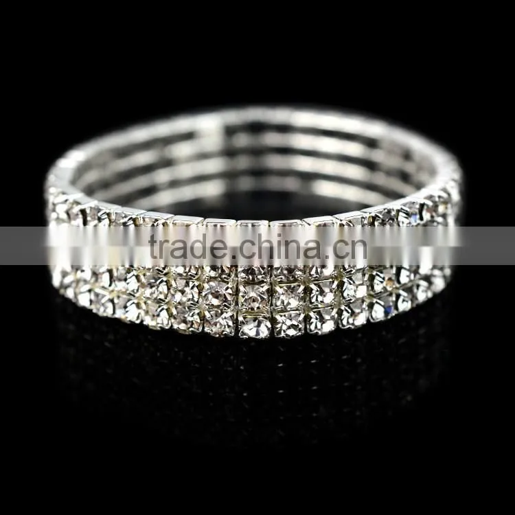 2016 unique double layer beades metal cuff bangle elastic stone beaded cuff bangle diy beaded bangle