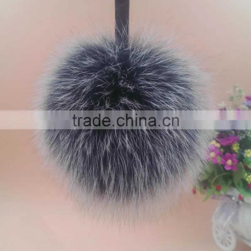 wholesale for handbag Material fox fur pom poms keychain fox fur plush fur balls bag charms