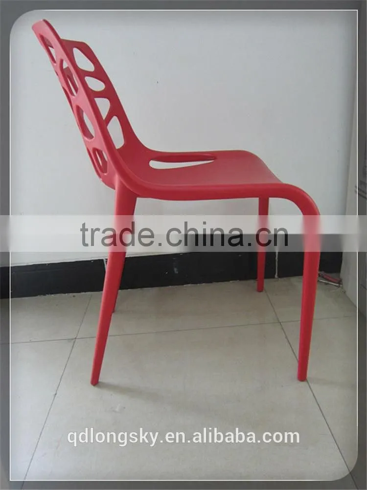 LS-4020A Hot sale modern designer outdoor stackable pp plastic dining chair price
