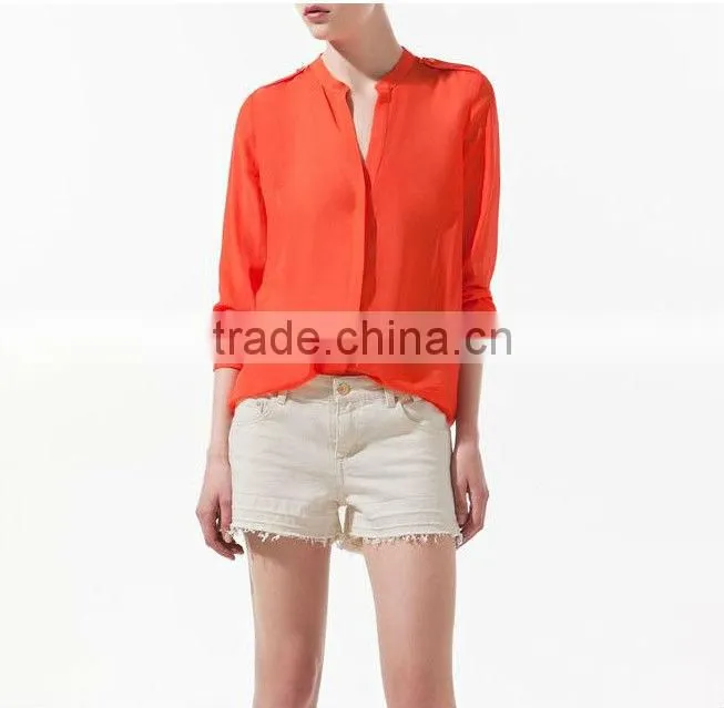 Womens Chiffon Loose Shirt with Long Sleeves SX12001