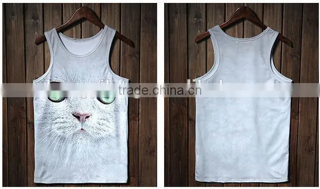 competitive price good sale men's sports gym cool dry wrestling singlet with animal printing