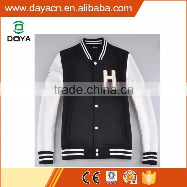Men hot sale fashion varsity fleece jackets