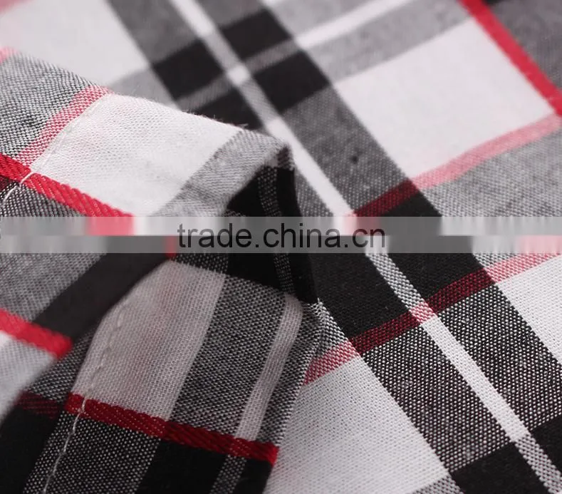 Popular Africa market short sleeve check pattern mens shirt design with customised logo for oem