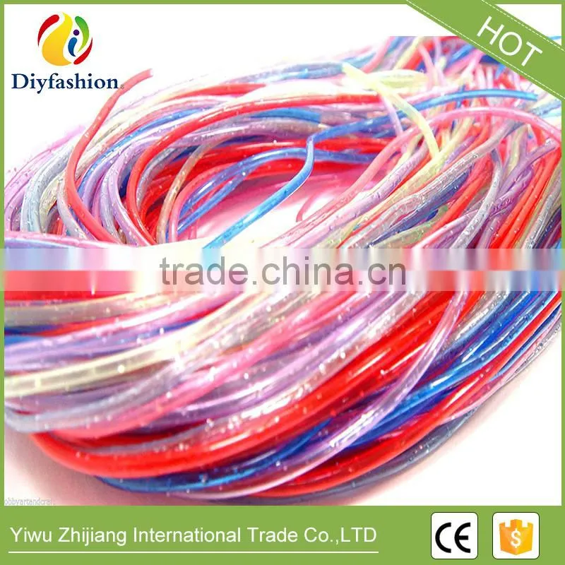 High Quality DIY Round Hollow Knit Plastic PVC scoubidou strings