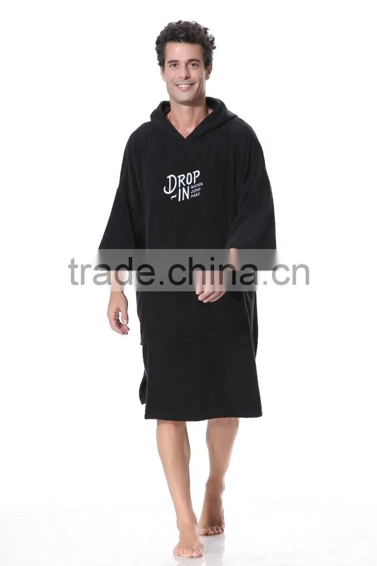 Towel fabric hoodies bathrobe adult poncho xxl adult poncho
