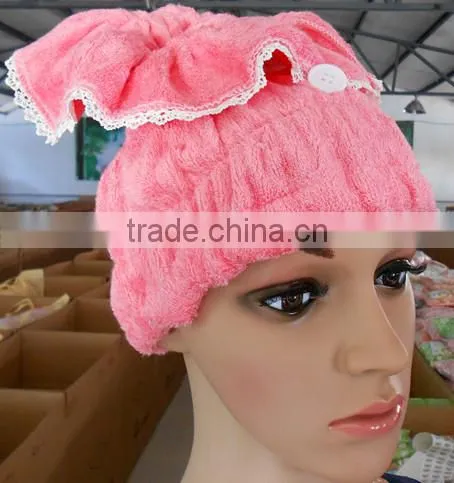 Bamboo fiber hair towel / hair drying bath towels