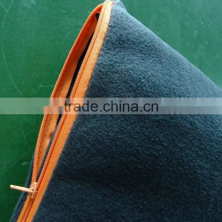 dark blue 2 in 1 with customized logo zip up cushion blanket