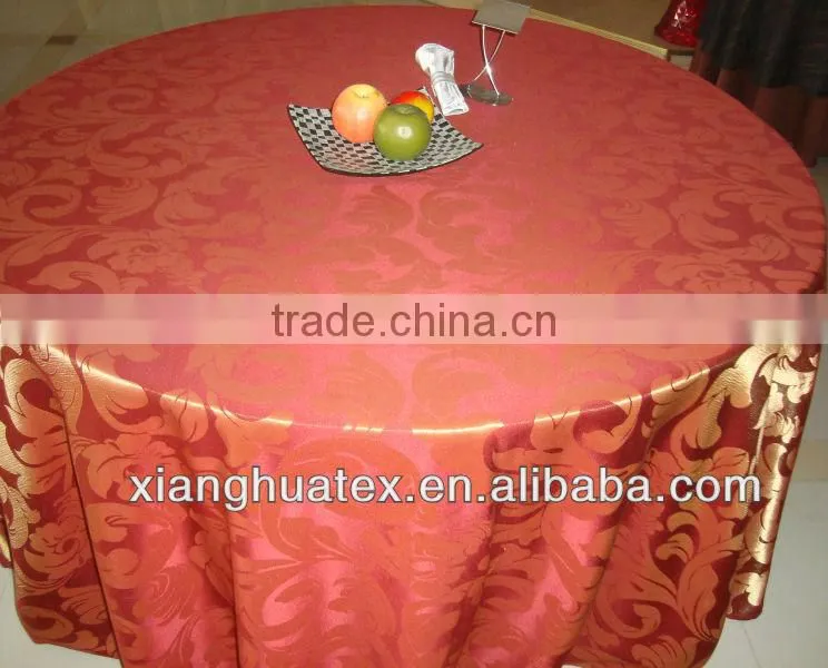 100% spun polyester jarquard table cloth, table cover, table linen for wedding and events