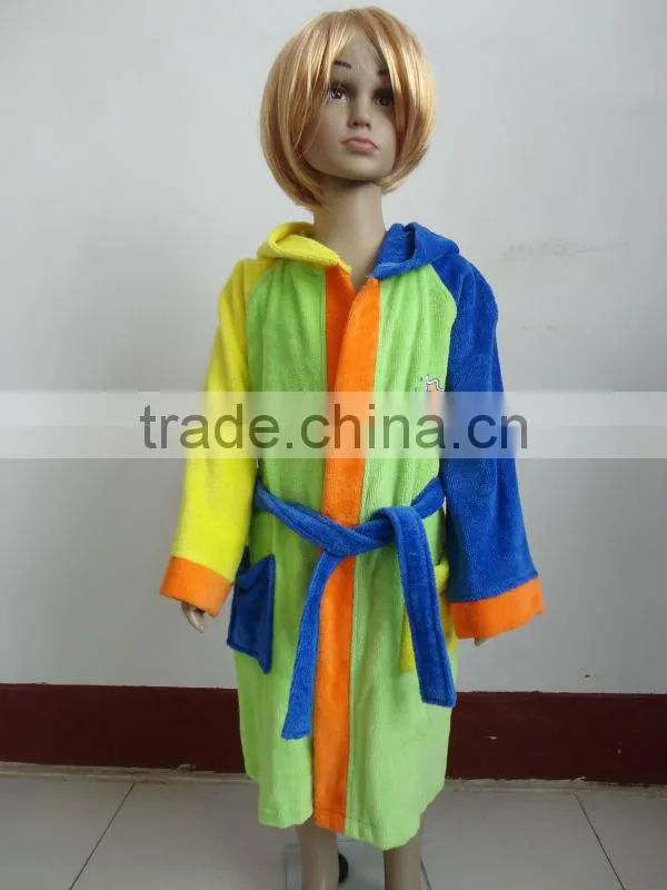 100%cotton velour children bath robe