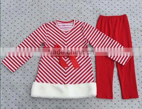 Fashion 2016 online wholesale children's boutique clothing sets baby clothes top girls christmas outfits polka dot cotoon