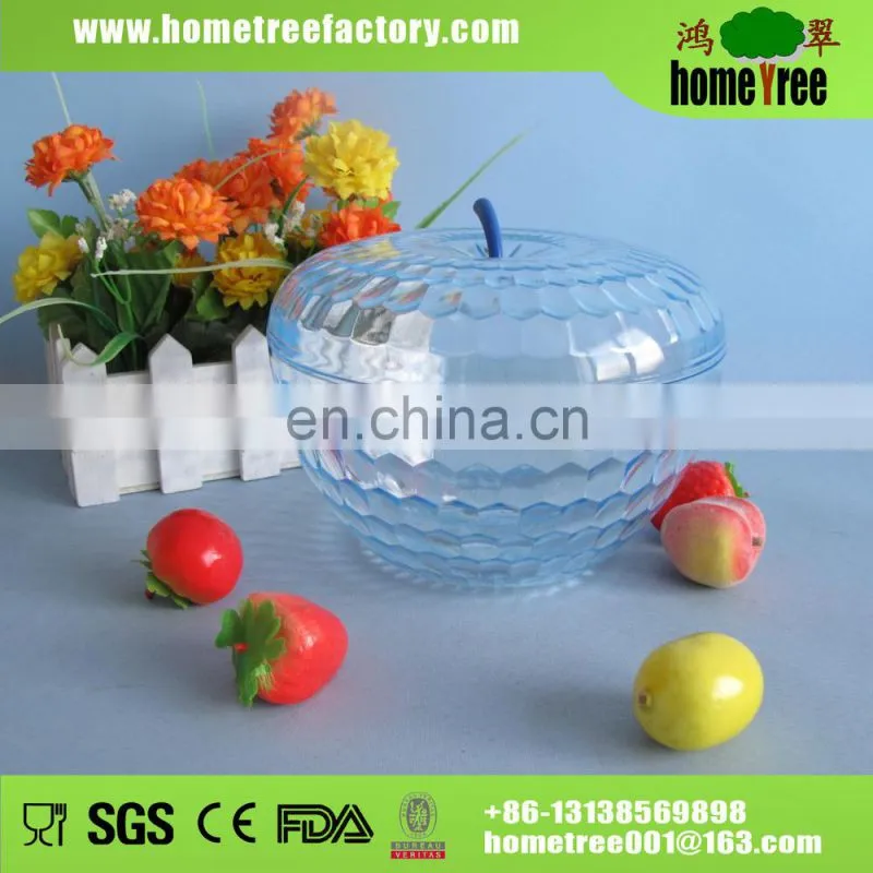L size apple shaped sealing cookies clear candy plastic container with locks