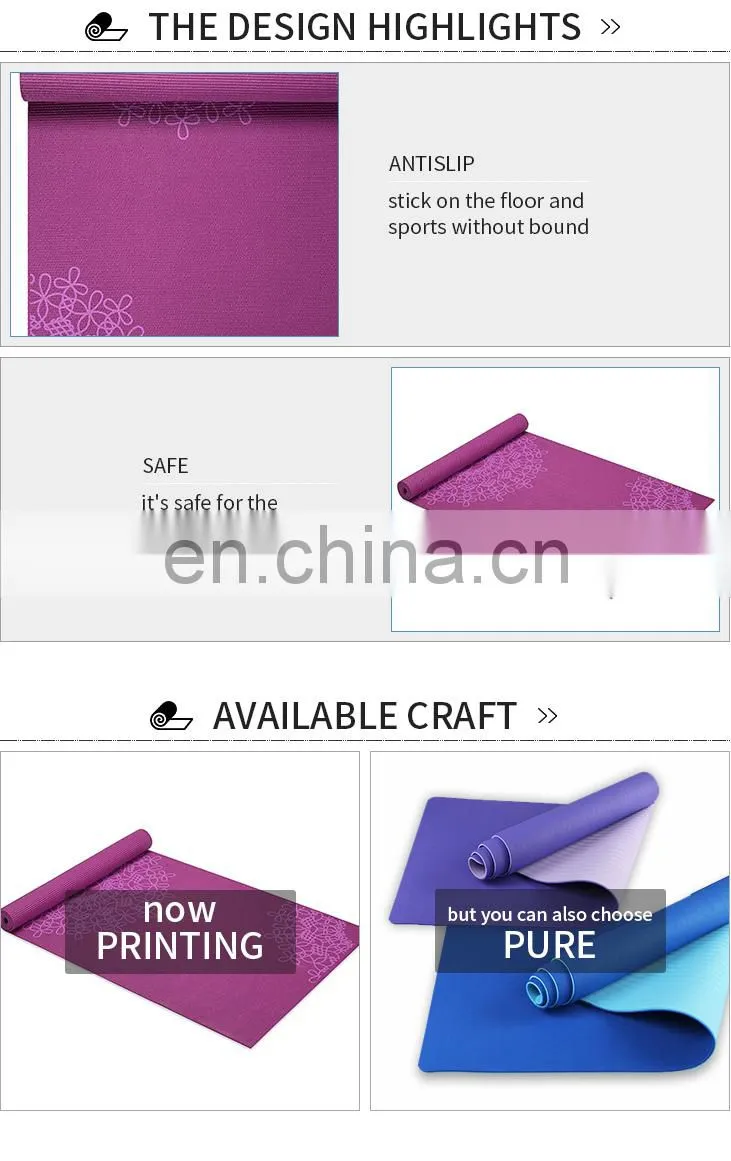 wholesale gym custom printed logo floating eco anti slip yoga mats